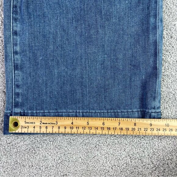 J. Crew Jeans Women's 33 Tall Blue Crop Straight High Rise Denim Belted - Picture 10 of 11